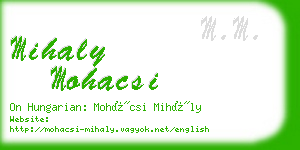 mihaly mohacsi business card